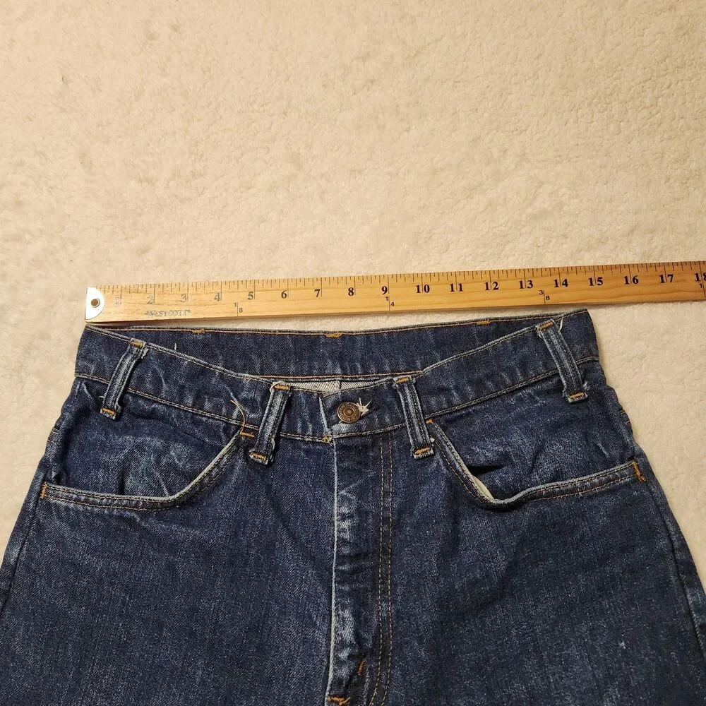 Vintage 70s Levi's 563 Orange Tab Flare Leg Talon Brass Zipper Jeans Size 29x31